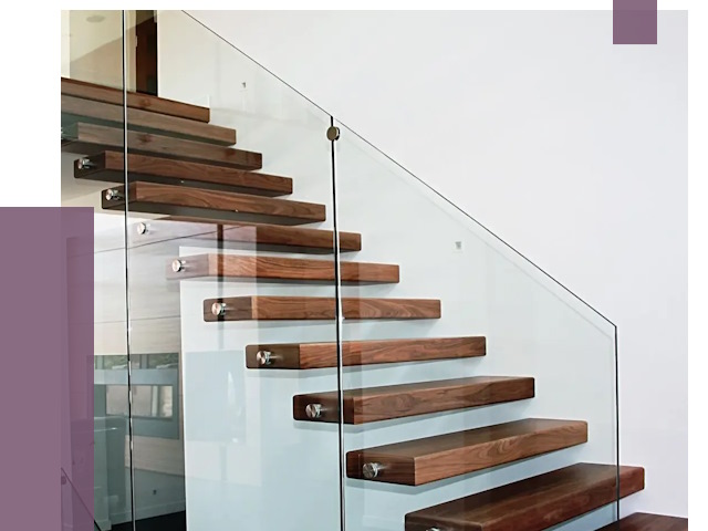 Стеклянные перила для лестницы в Юбилейном от 14939 руб.