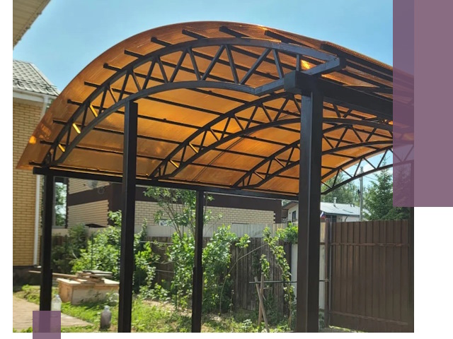 Изготовление навесов под ключ в Юбилейном из качественных материалов