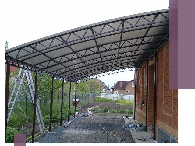 Профессиональный монтаж навесов под ключ в Юбилейном