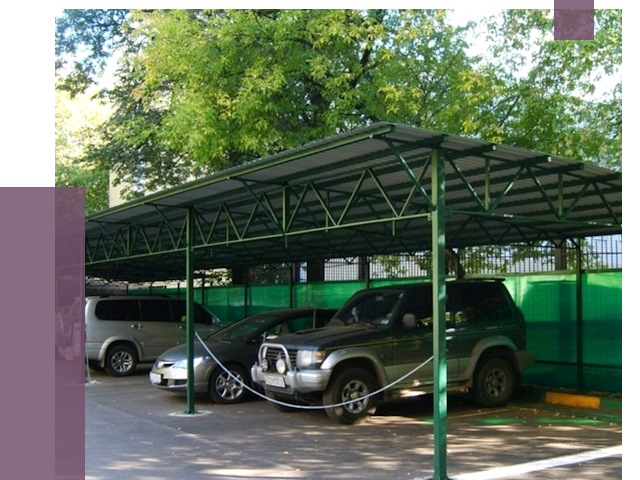 Навесы для парковки в Юбилейном от 80879 руб. заказать | ПРОЛЁТ-Юбл