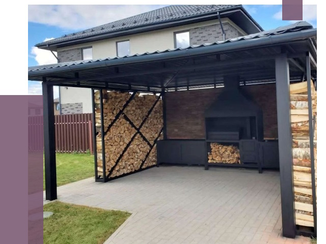 Навесы для барбекю в Юбилейном от 12827 руб. под ключ | ПРОЛЁТ-Юбл