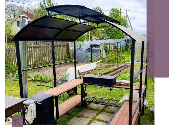 Навесы для барбекю в Юбилейном: изготовление, монтаж и демонтаж