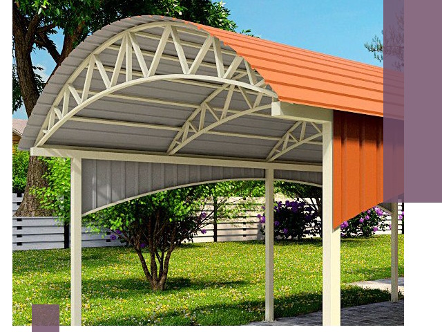 Навесы из профнастила под ключ в Юбилейном — установка и монтаж