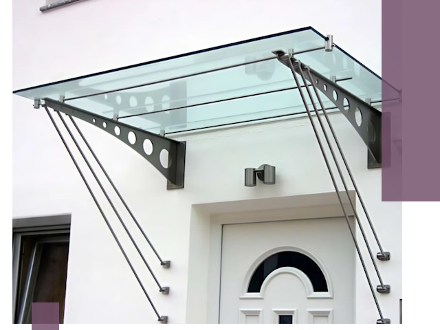 Козырьки над входом под ключ в Юбилейном — изготовление и монтаж