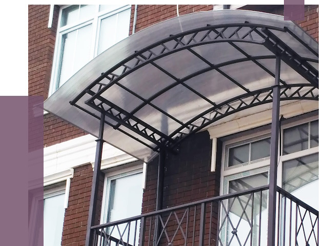 Козырьки над балконом в Юбилейном от 8706 руб.  | ПРОЛЁТ-Юбл