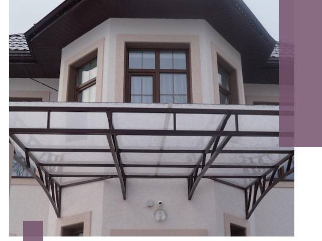 Козырьки из поликарбоната под ключ в Юбилейном