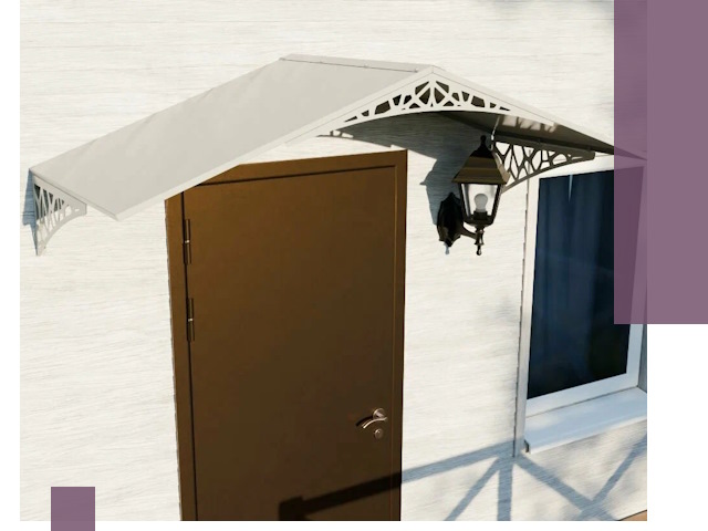 Металлические козырьки на входы и террасы в Юбилейном