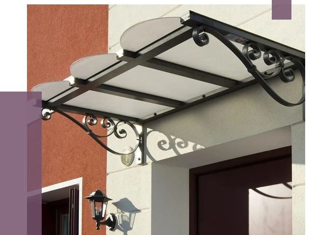 Односкатные козырьки в Юбилейном от 8448 руб.  | ПРОЛЁТ-Юбл