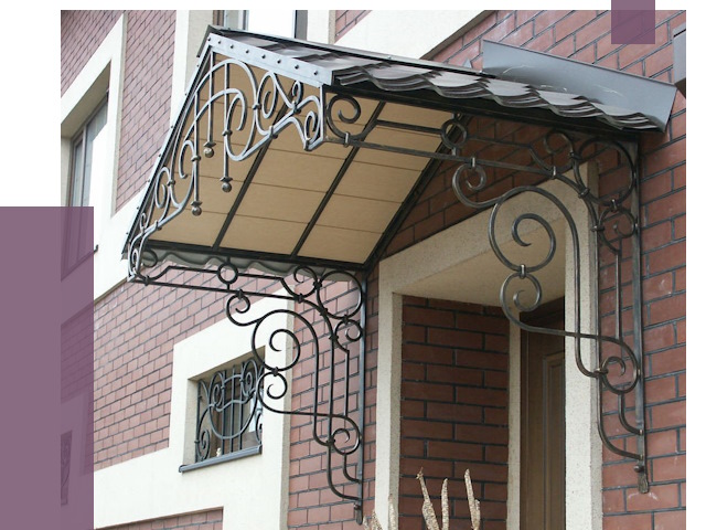 Двускатные козырьки в Юбилейном под ключ от 12879 руб.